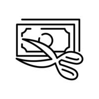 cut money thin outline icon design good for web or mobile app vector