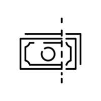 cut money thin outline icon design good for web or mobile app vector