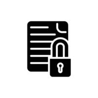 document protection solid icon design good for web or mobile app vector