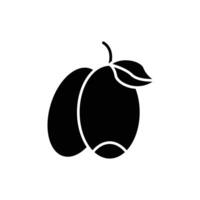 Jujube line icon isolated on white background vector