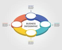 timeline circle chart template for infographic for presentation for 4 element vector