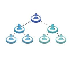 organizational structures to organize the company organization chart in isometric vector