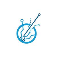 circuit tech icon vector
