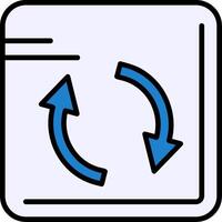 a blue arrow pointing to a file icon vector