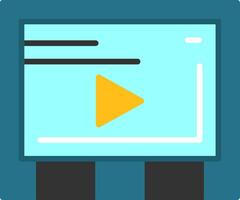 a player icon with a yellow play button vector