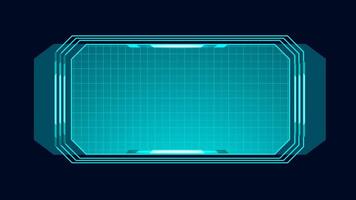 Modern technology box screen Hud ui interface blue light. Futuristic tech illustration vector