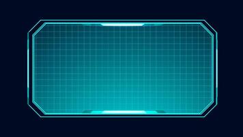 Futuristic technology box screen Hud ui interface blue light. Futuristic tech illustration vector