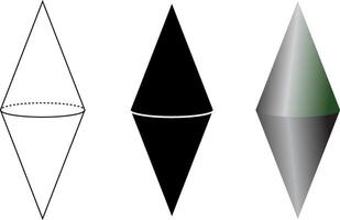 bicone or dicone icon set vector