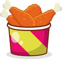 a bucket of chicken wings in a colorful cup vector