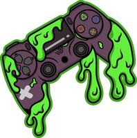 a game controller with green slime on it vector