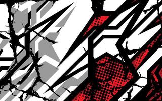 a black and red graphic with a red and white design vector