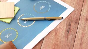 A pen, paper and a notebook on a wooden table video