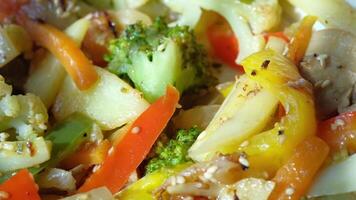 A plate of vegetables with sesame seeds video