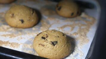 Cookies are in a baking pan on a counter video