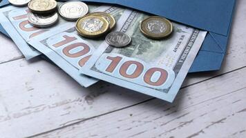 A blue envelope with money inside video