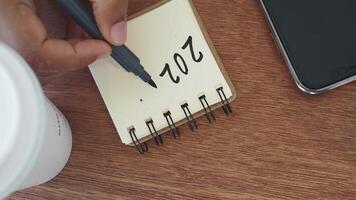 top view of writing 2025 on a notepad video
