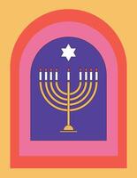 Background poster design candlestick with retro style vector