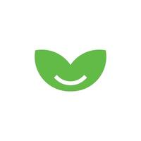 Logo smile leaf unique design with blank background vector