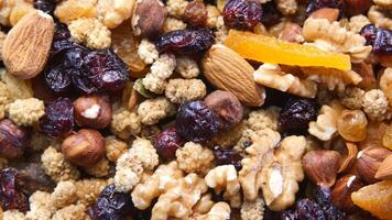 A delicious blend of mixed nuts and dried fruits, perfect for a healthy snack option video