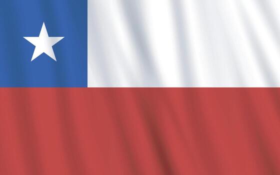 chilie bandera antecedentes con ondulado tela textura vector