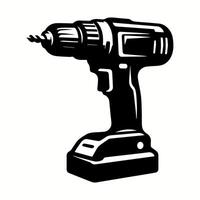 Cordless Electric Drill Silhouette for Minimalist Branding Projects vector