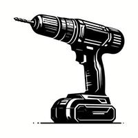 Cordless Electric Drill Silhouette for Minimalist Branding Projects vector