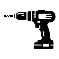 Minimalist Electric Drill Silhouette for Custom T-shirt and Logo Graphics vector