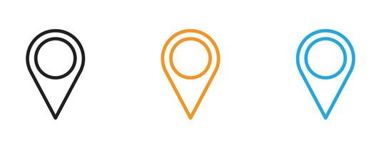 Map Marker icon Thin line illustration set vector