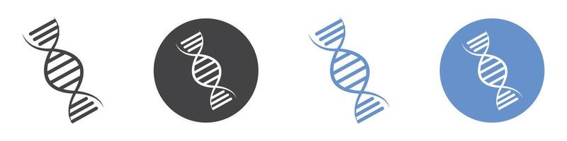 DNA Icon flat line symbol set. vector