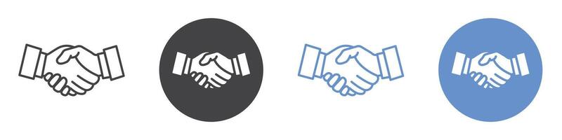 Handshake icon flat line symbol set. vector