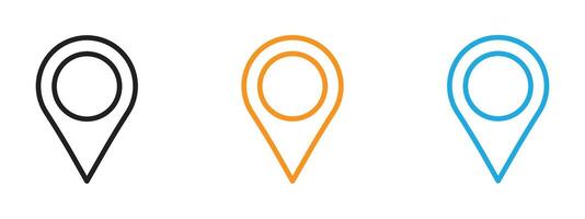 Pin Icon Thin line illustration set vector