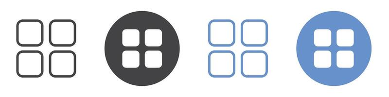 Grid view icon flat line symbol set. vector