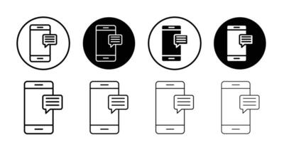 Mobile message notification icon logo set vector