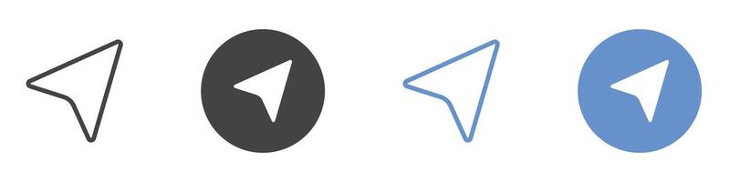 Cursor icon flat line symbol set. vector