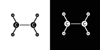 Ethylene molecule icon Isolated flat in outline vector