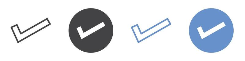 Check icon flat line symbol set. vector