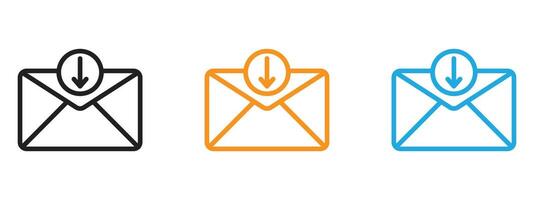 Inbox icon Thin line illustration set vector