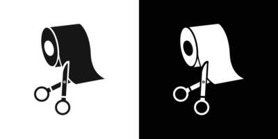 Cut roll of fabric icon Thin line flat illustration vector