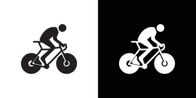 Man on bicycle icon Thin line flat illustration vector