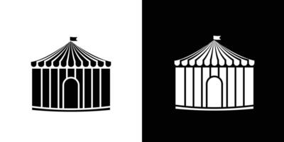 Circus tent icon Isolated flat in outline vector