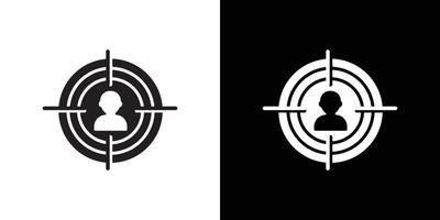Target icon Thin line flat illustration vector