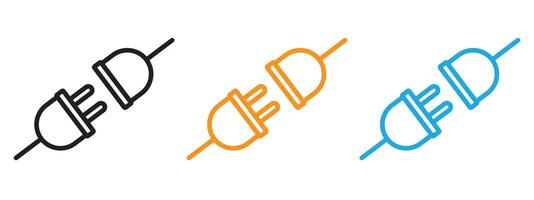 Plugin icon Thin line illustration set vector