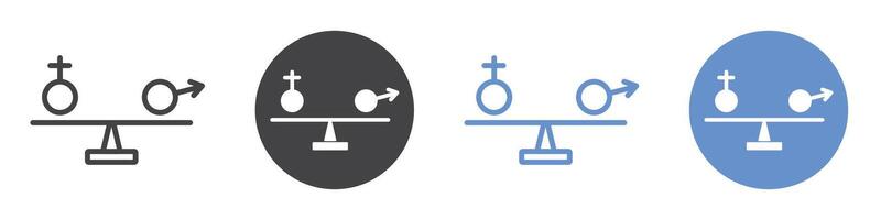 Equality icon flat line symbol set. vector
