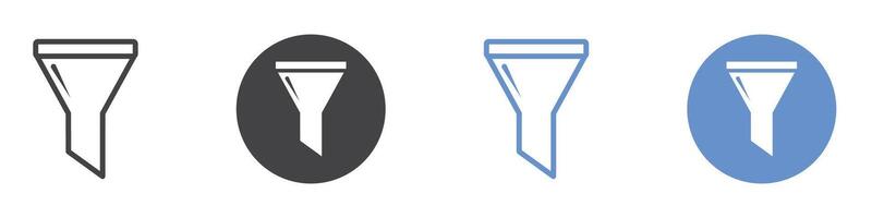 Filter icon flat line symbol set. vector