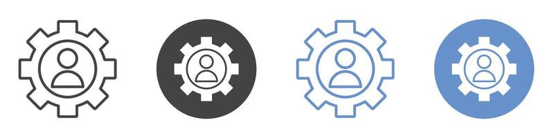Manage icon flat line symbol set. vector