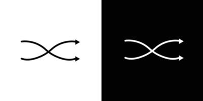 Shuffle arrow icon Isolated flat in outline vector