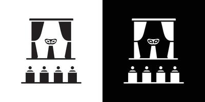 Stand up and theater show icon Thin line flat illustration vector