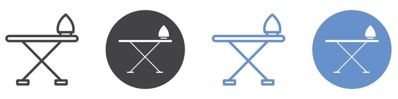 Ironing board icon flat line symbol set. vector