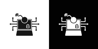 Cyber attack icon Thin line flat illustration vector