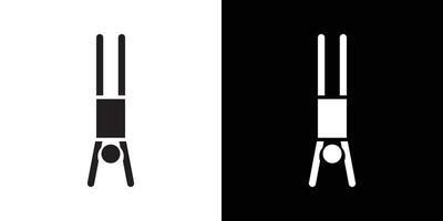 handstand exercise icon Thin line flat illustration vector